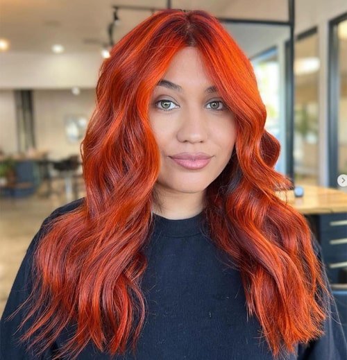 Copper Red Medium Waves Bold Color and Texture for 2024