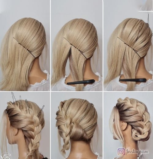 Elegant updo with braided details for a chic vibe.