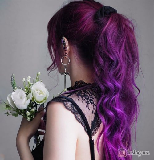 Deep Violet Hair Color