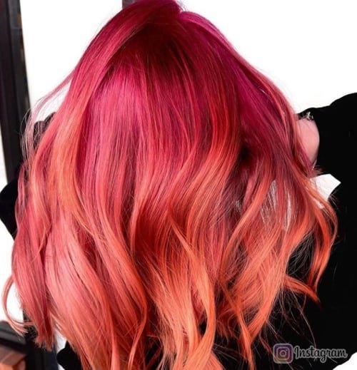 Hot Coral Hair Color